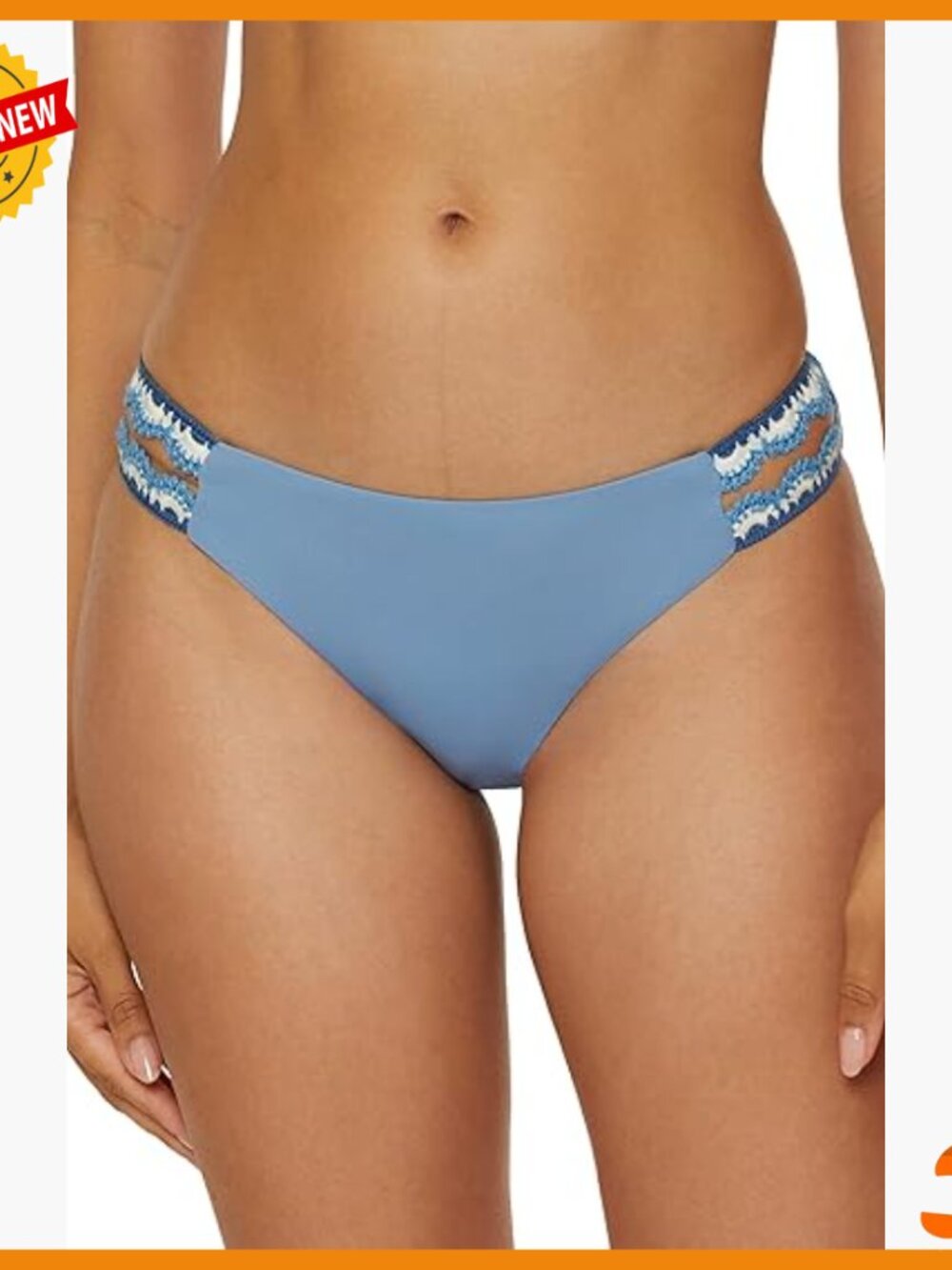 Crochet Tab Side Bikini Bottom, Medium Coverage, Nylon Spandex Blend